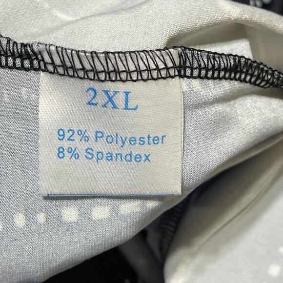 Bulotus Top Shirt Blue Black Print Size 2XL V-Neck Collared Womens - Picture 6 of 6